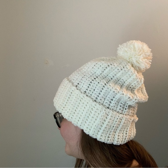 Handmade Crochet Beanie Hat With Pom Pom - Picture 2 of 6